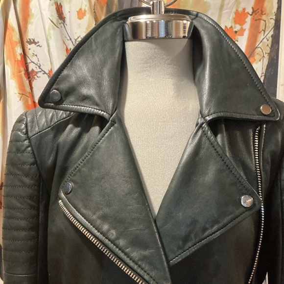 Zara Woman Leather Moto Jacket - Picture 3 of 12